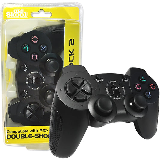 Black Old Skool PS2 Wireless Double-Shock 2 Controller
