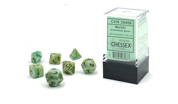 Chessex Mini Marble Polyhedral 7ct Dice Set