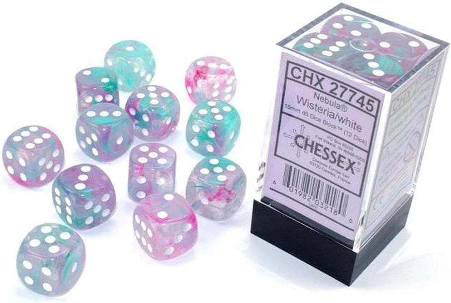Chessex Nebula Wisteria w/ White 16mm d6 Dice Set
