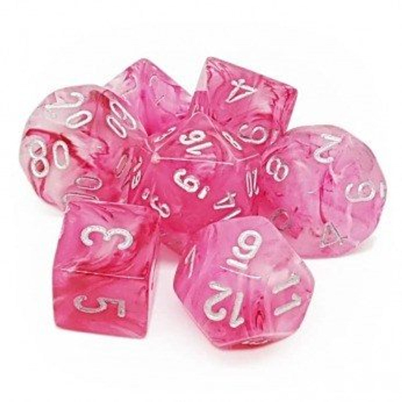 Chessex Ghostly Glow Polyhedral 7ct Dice Set