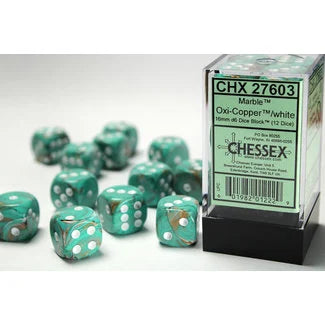 Chessex Marble 16mm D6 12ct Dice Set