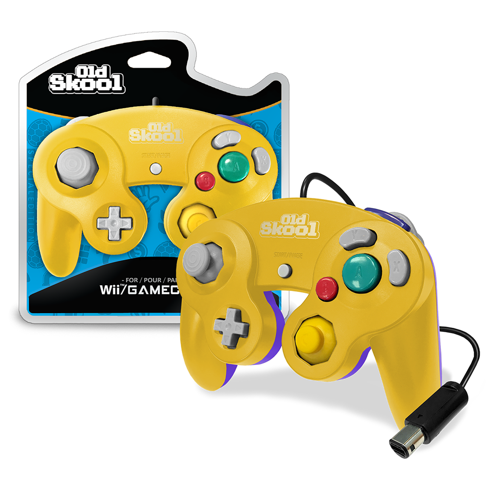 Old Skool Gamecube Controller - Yellow/Purple