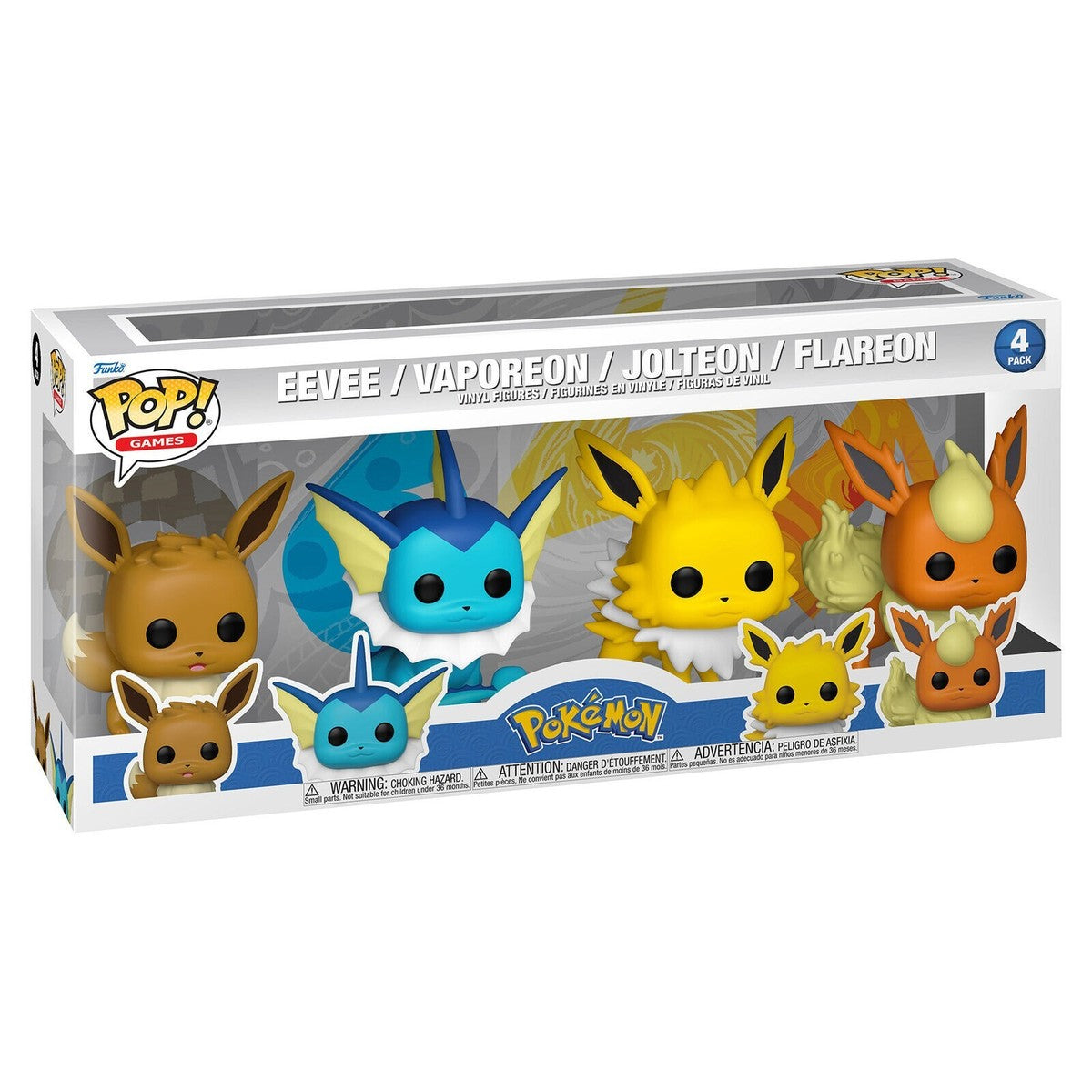 Pokemon Eevee / Vaporeon / Jolteon / Flareon 4-Pack Vinyl Pop Figures