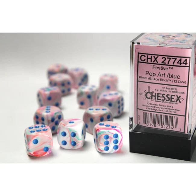 Chessex Festive 16mm D6 12ct Dice Set