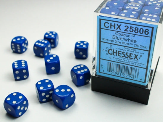 Chessex Opaque 12mm D6 36ct Dice Set