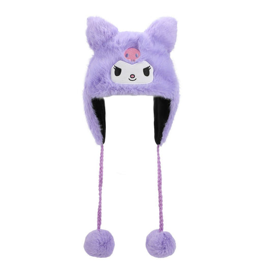 Kuromi Faux Fur 3D Laplander Beanie