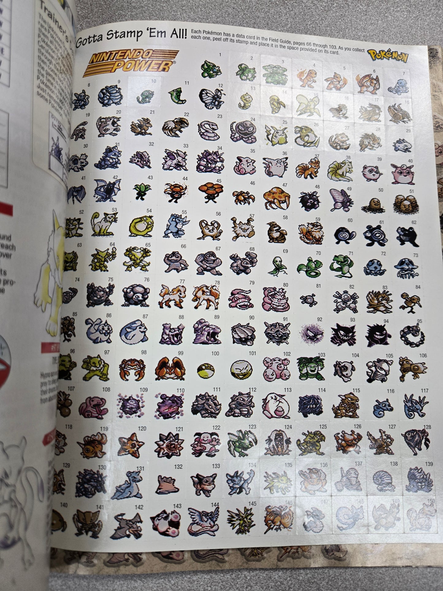 Pokemon Red / Blue Official Nintendo Player's Guide (Complete - 150 stickers)