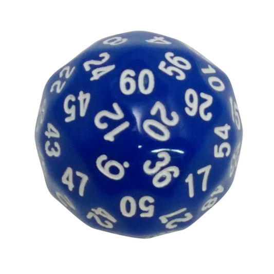 Skullsplitter D60 - 60 Sided Polyhedral Dice - Solid Blue