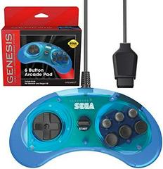 Retro-Bit Sega 6 Button Arcade Pad [Clear Blue] - Sega Genesis