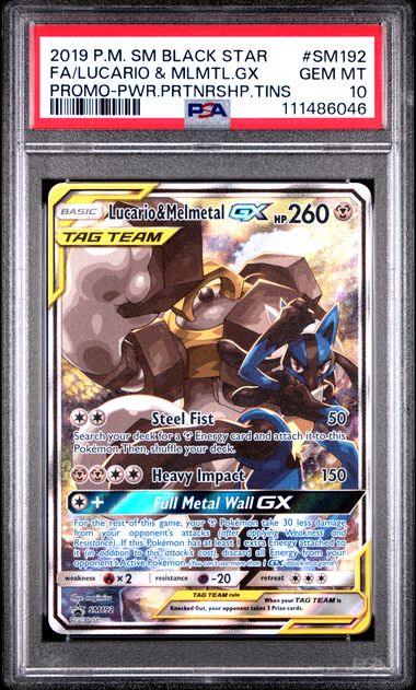 PSA 10 Lucario & Melmetal SM192 Black Star Promo Full Art