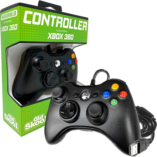 Old Skool Black Wired USB Controller for PC & Xbox 360