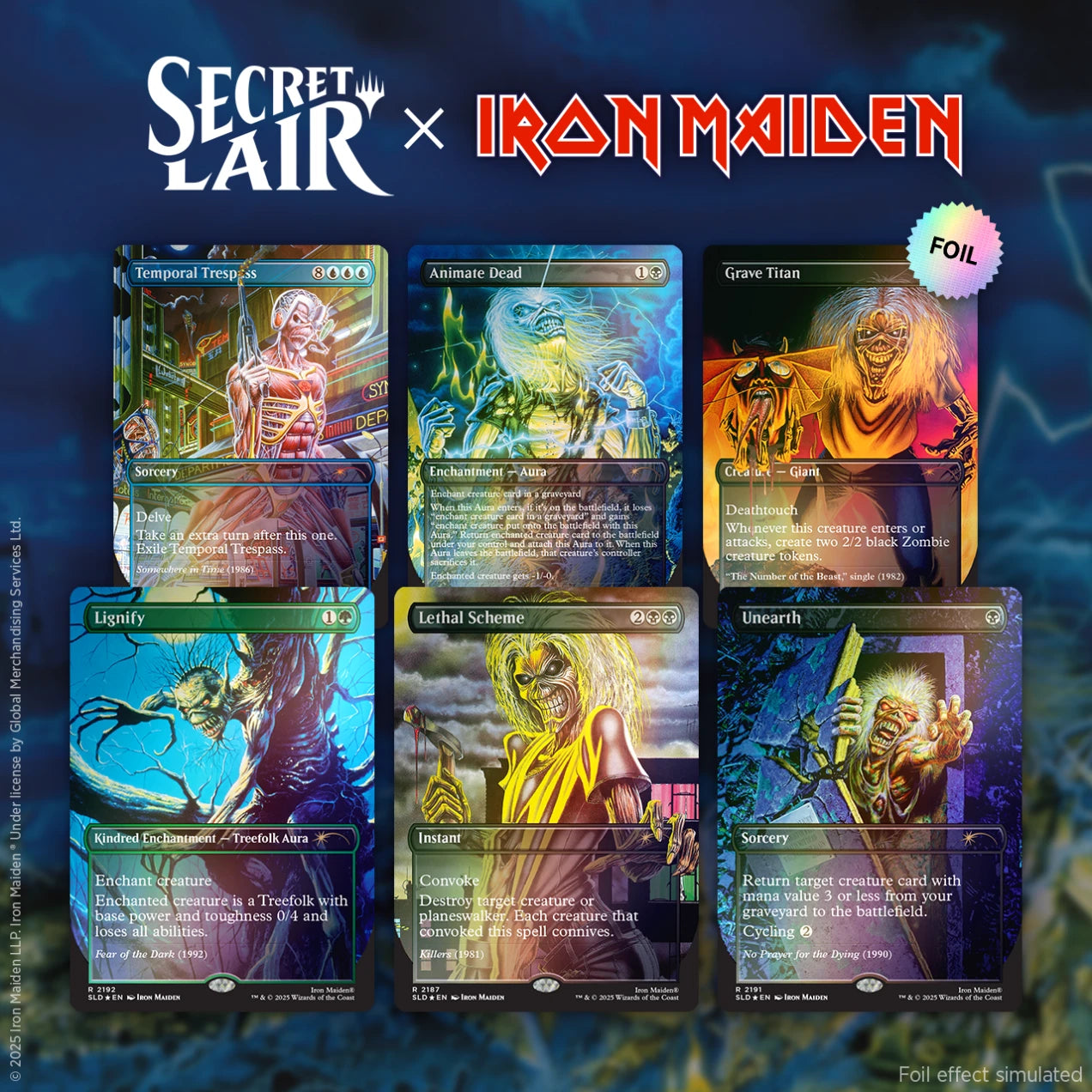 Secret Lair Drop: Iron Maiden Album Art Rainbow Foil Edition