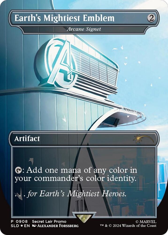 Secret Lair Drop: Secret Lair x Marvel Arcane Signet as "Earth's Mightiest Emblem" Rainbow Foil Edition