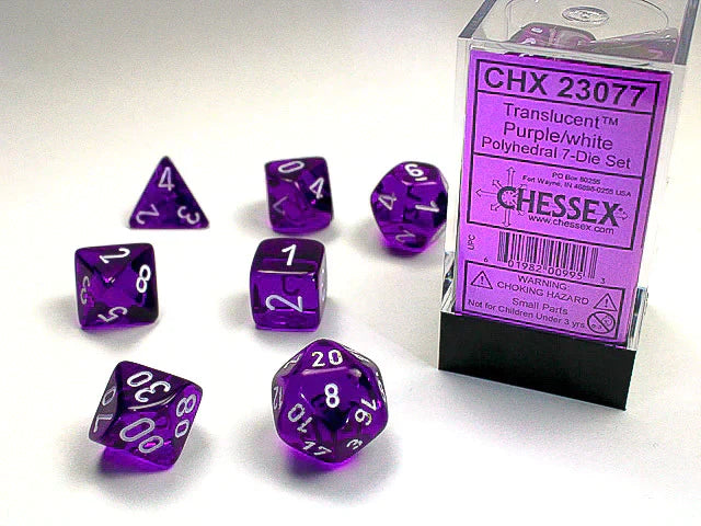 Chessex Translucent Polyhedral 7ct Dice Set