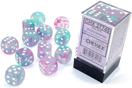 Chessex Nebula Wisteria w/ White 16mm d6 Dice Set