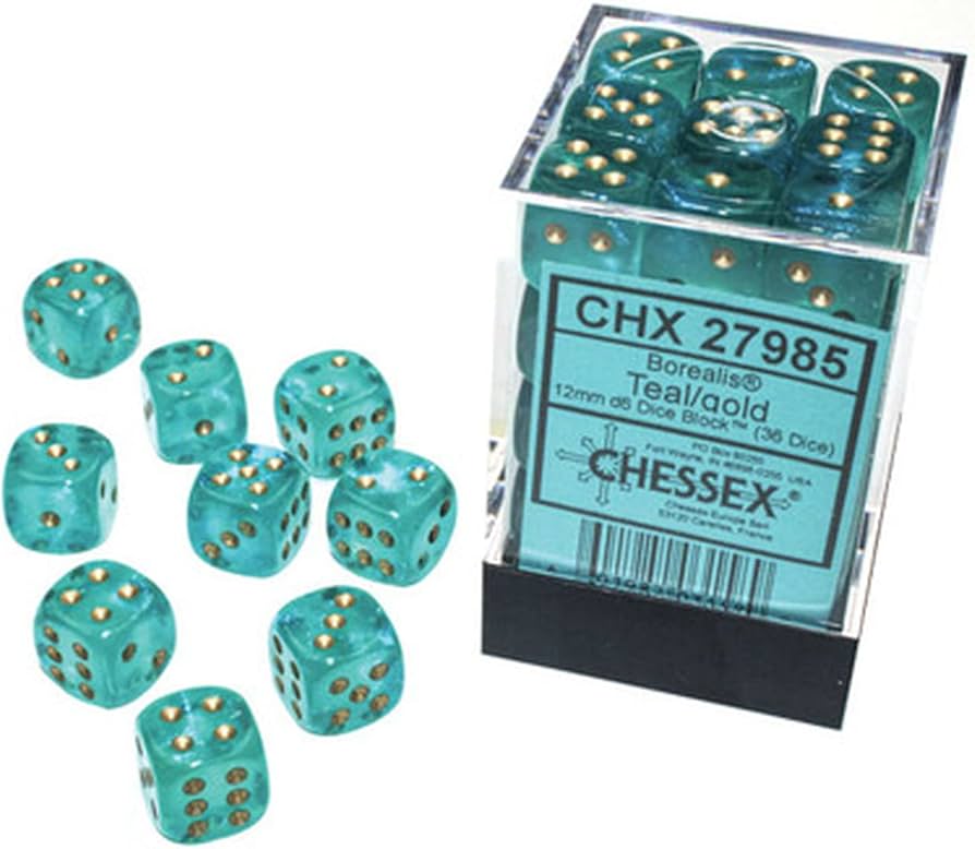 Chessex Borealis 12mm D6 36ct Dice Set