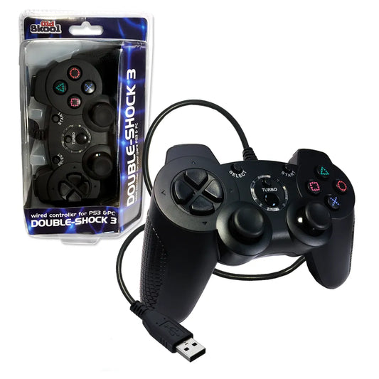 Black Old Skool Wired Double-Shock 3 PS3 Controller