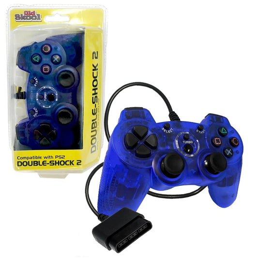 Blue Old Skool PS2 Wired Double-Shock 2 Controller