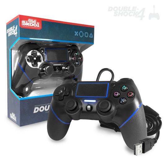 Old Skool Double-Shock 4 WIRED Controller for PS4 - Black