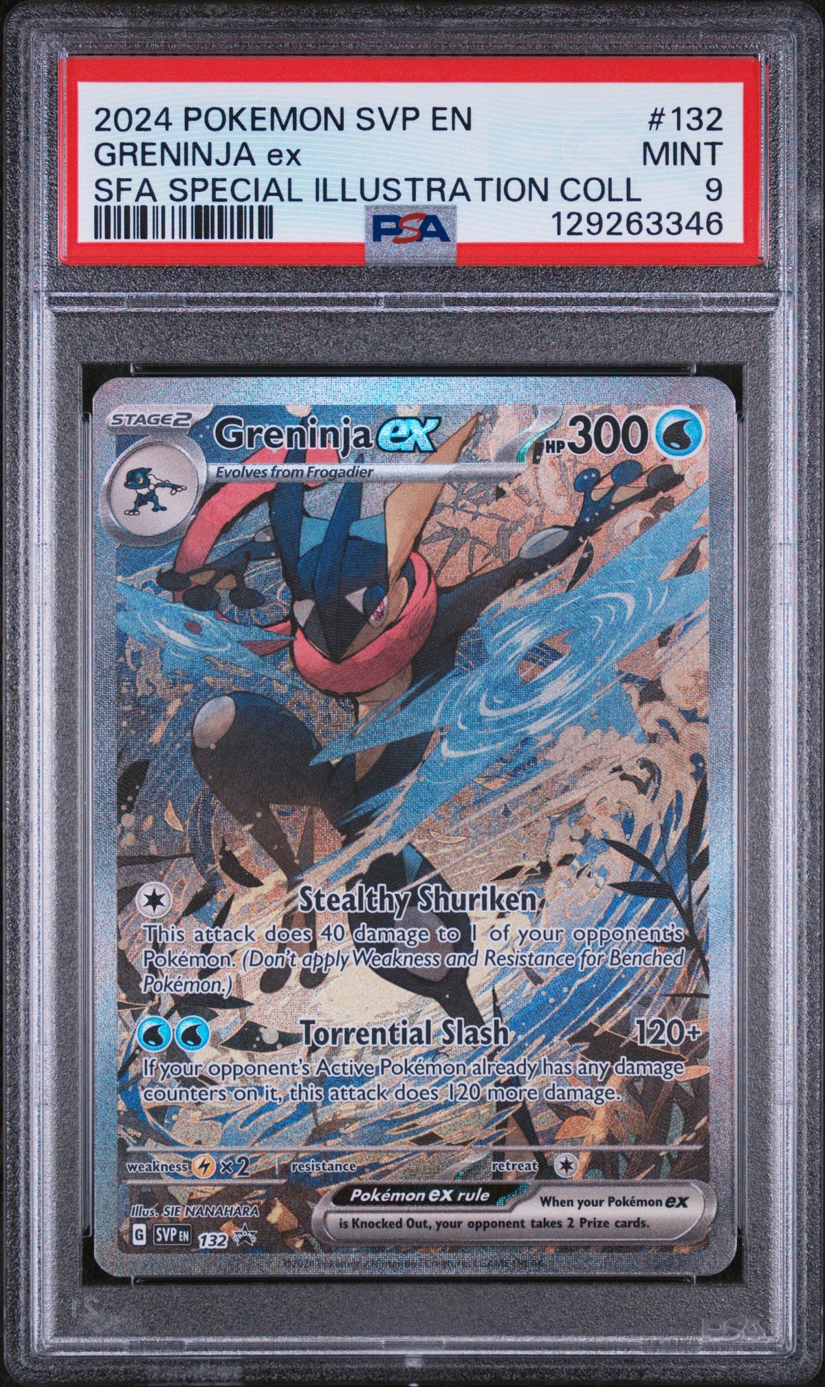 Greninja EX 132 Shrouded Fable Special Illustration Collection Pokemon PSA 9