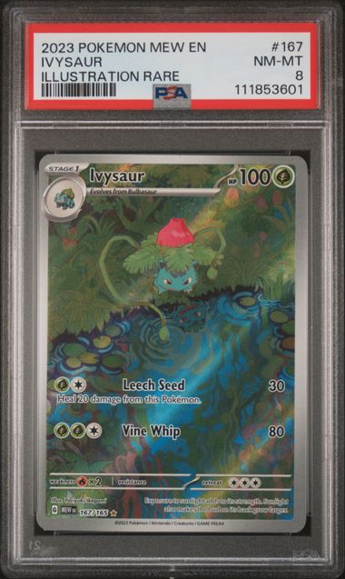 PSA 8 167/165 Ivysaur Illustration Rare Holo