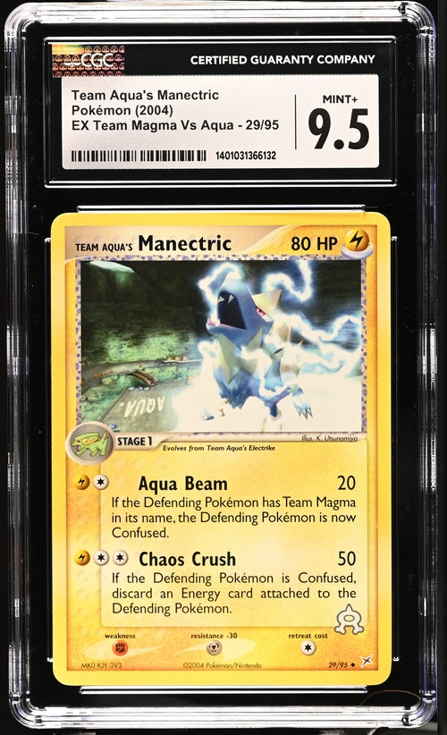 CGC 9.5 Team Aqua's Manectric 29/95 EX Team Magma vs Team Aqua