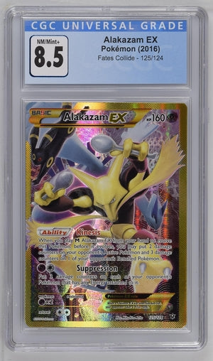 CGC 8.5 Alakazam EX 125/124 Fates Collide Secret Rare