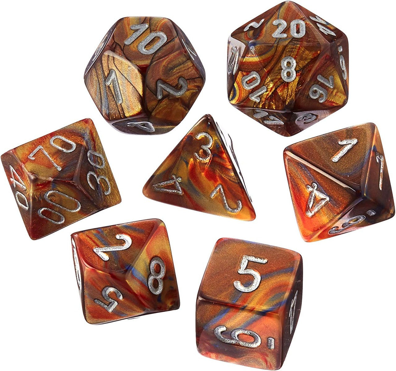 Chessex Mini Lustrous Polyhedral 7ct Dice Set