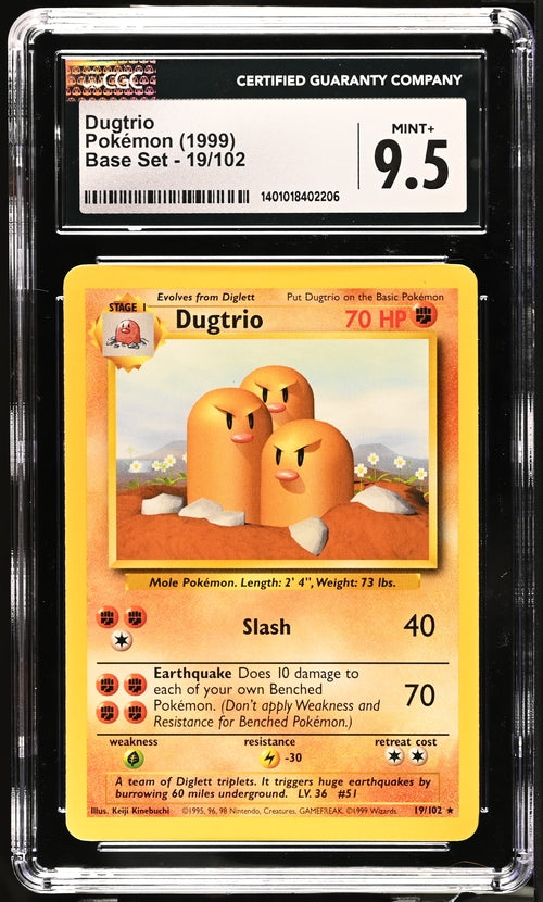 CGC 9.5 Dugtrio 19/102 Base Set 206