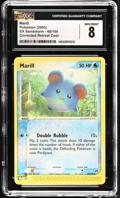 CGC 8 Marill 68/100 EX Sandstorm (Corrected Retreat Cost)
