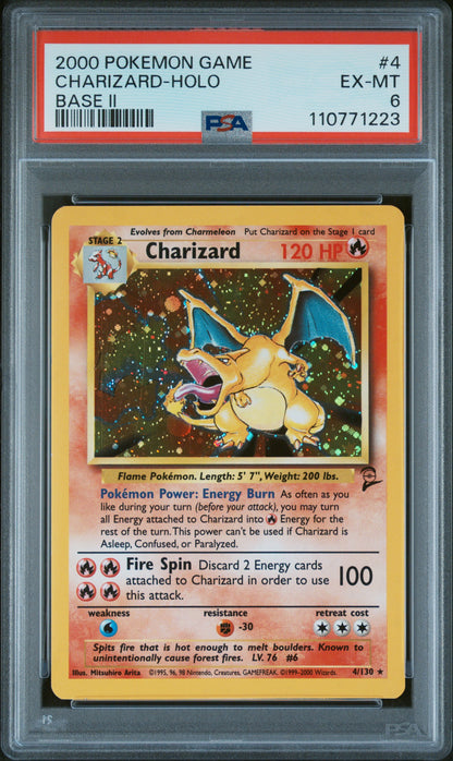 Charizard Holo 4 Game Base II Pokemon PSA 6