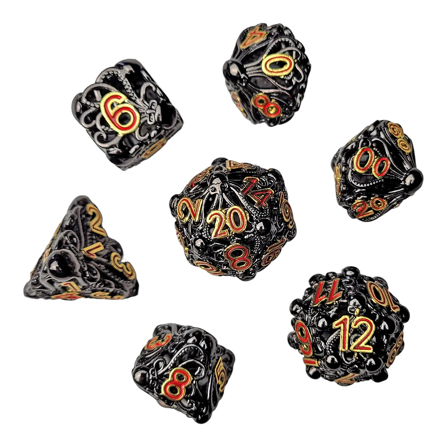 Fathomless Fate Black Metal Dice Set Forged Gaming