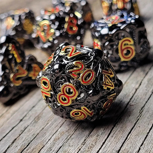 Fathomless Fate Black Metal Dice Set Forged Gaming