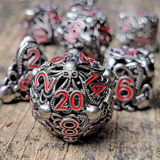 Fathomless Fate Gun Metal Dice Set Forged Gaming