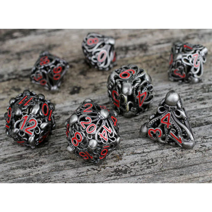 Fathomless Fate Gun Metal Dice Set Forged Gaming