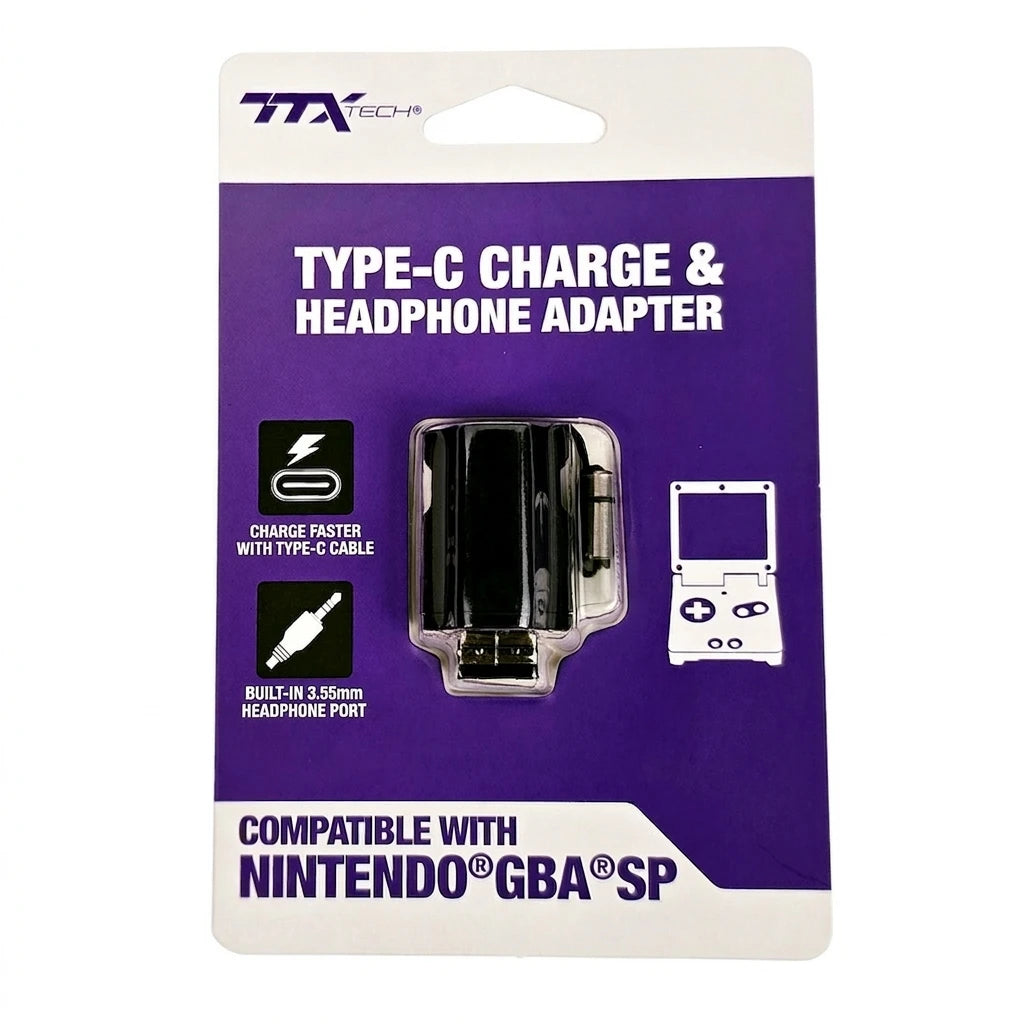 TTXTech Type-C Charge & Headphone Adapter for GBA SP