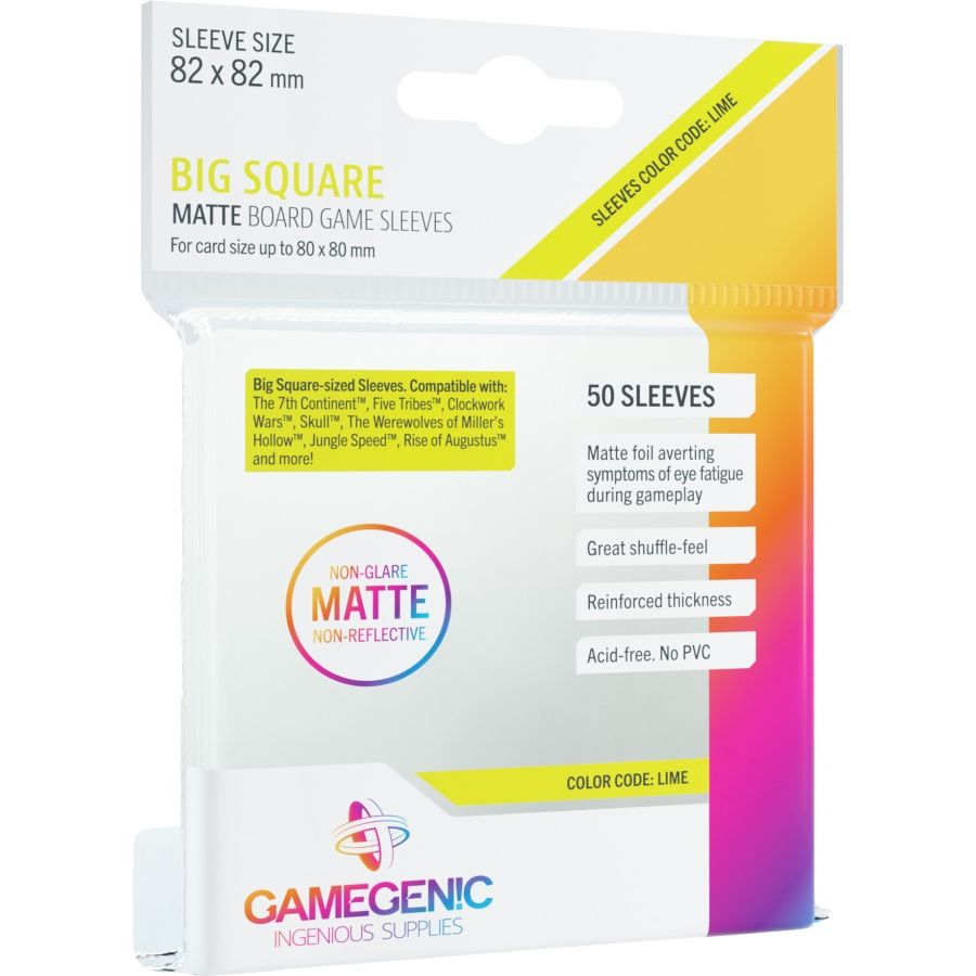 82 x 82 mm Big Square Matte Board Game Sleeves (50 ct)