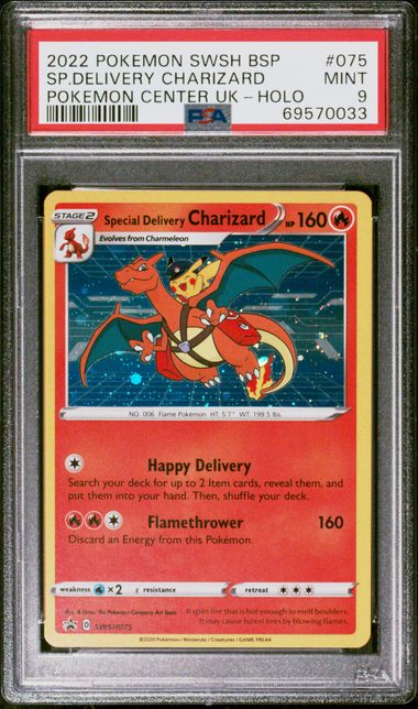 PSA 9 Special Delivery Charizard SWSH075 Pokemon Center UK 033