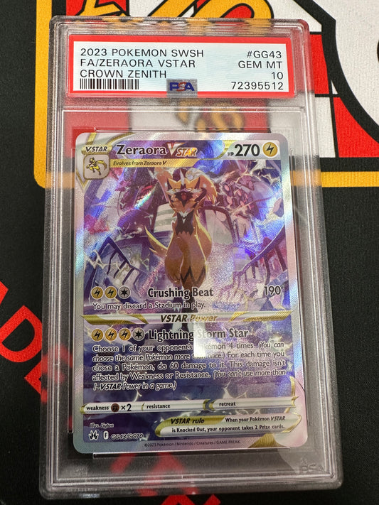Zeraora Vstar GG43/GG70 Sword Shield Crown Zenith Pokemon PSA 10