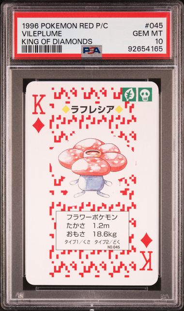 PSA 10 Vileplume King of Diamonds Red Playing Card