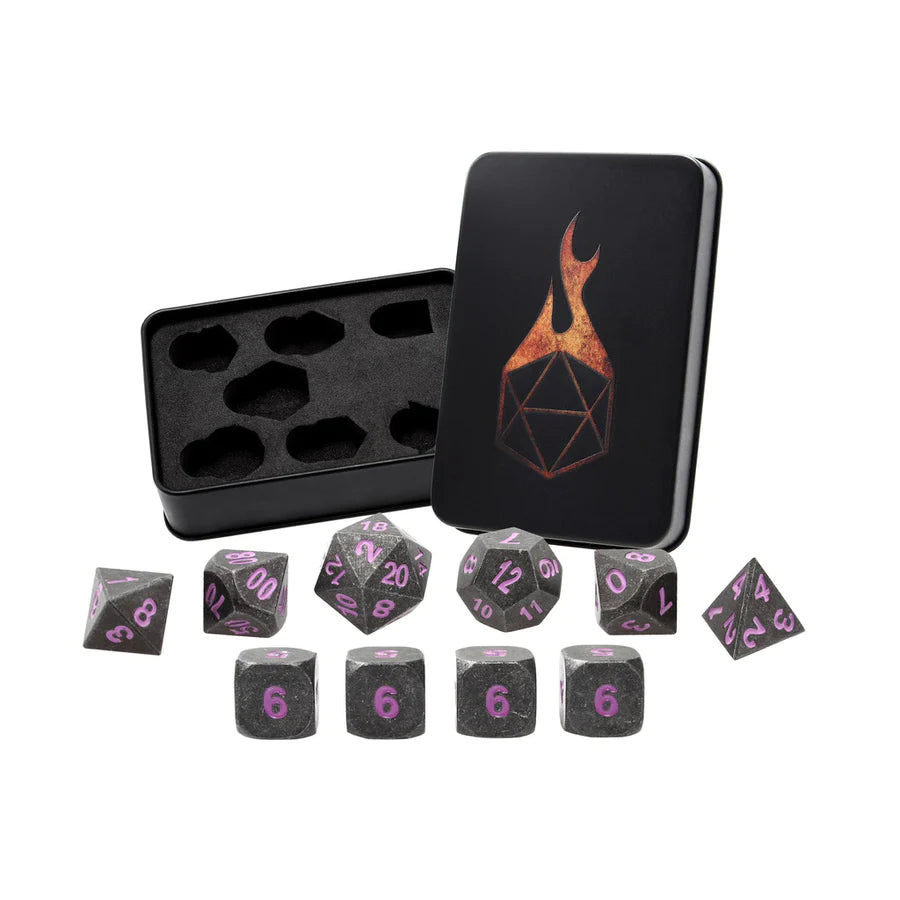 Iron Orchid Metal Dice Set of 10 Forged Gaming