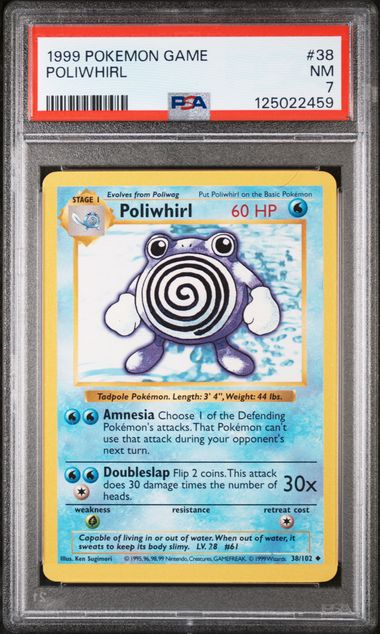 PSA 7 Poliwhirl 38/102 Shadowless Base Set