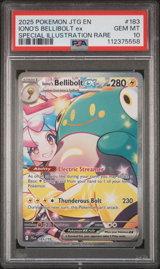 Iono's Bellibolt EX 183/159 Special Illustration Rare Pokemon PSA 10