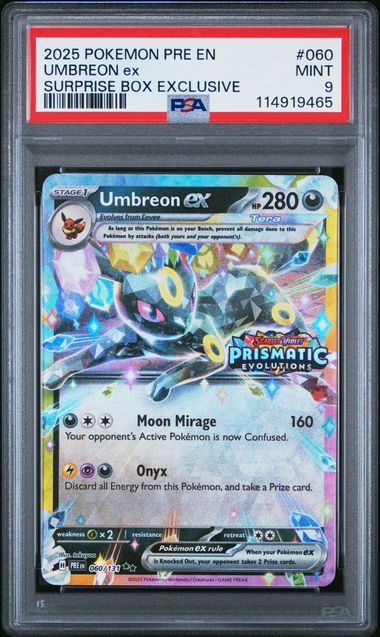 PSA 9 Umbreon EX 60/ 131 Surprise Box Exclusive 465