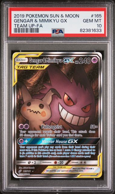 PSA 10 Gengar & Mimikyu 165/181 Team Up Full Art