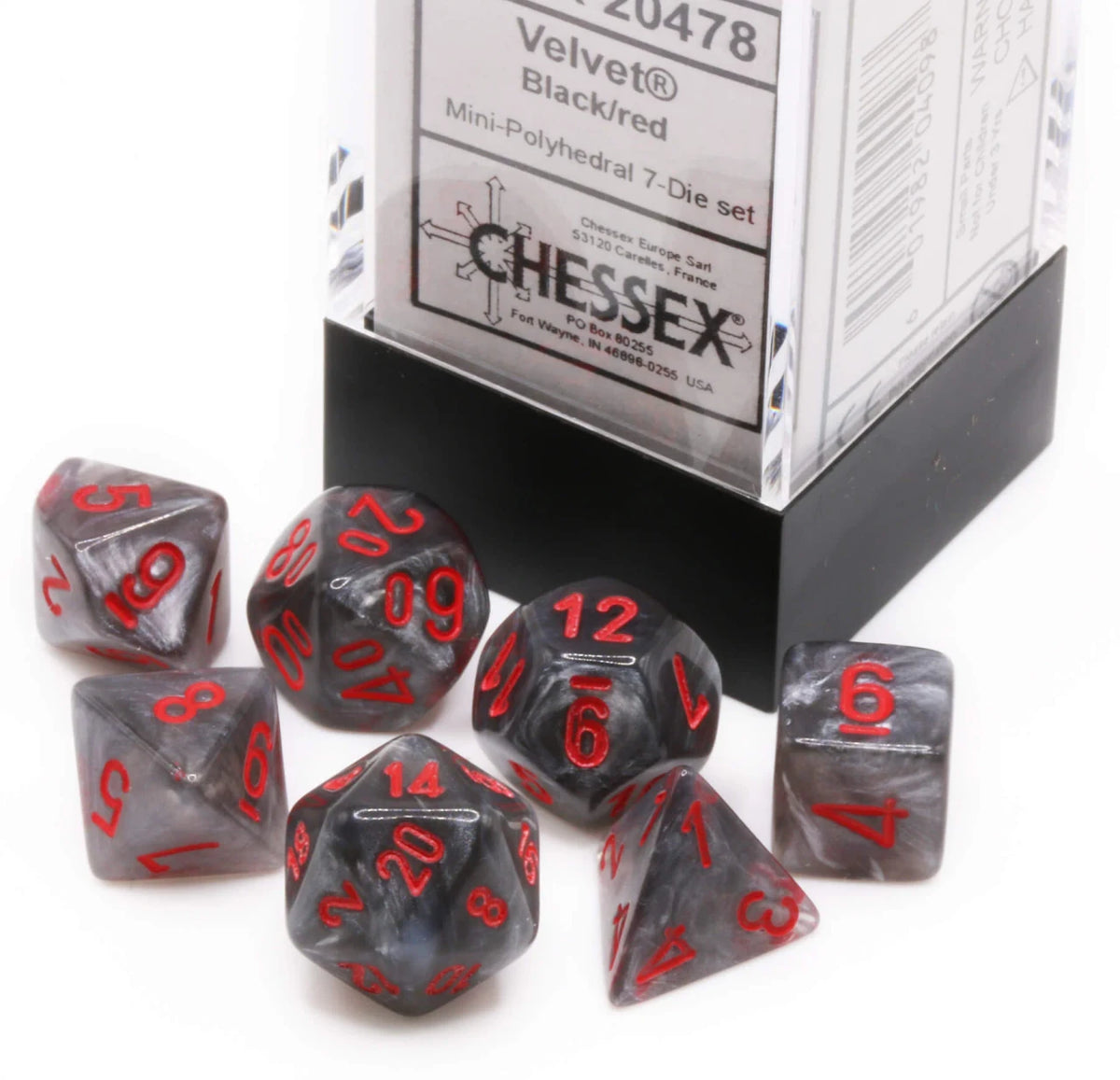 Chessex Velvet Polyhedral 7ct Dice Set