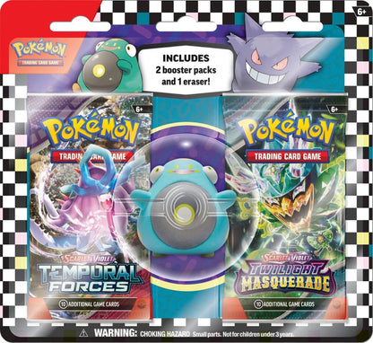 Pokemon Back to School Eraser Blister 2024 Bellibolt /Gengar