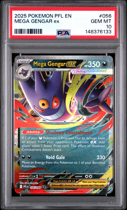 Mega Gengar EX 056/094 Pfl En-Phantasmal Flames Pokemon PSA 10