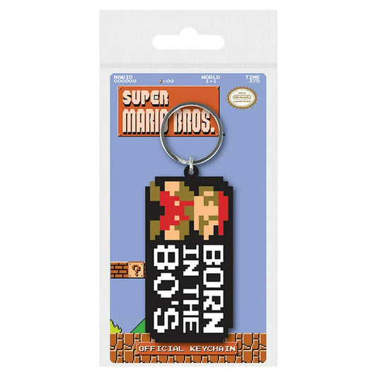 Super Mario Born in the 80's Rubber Keychain