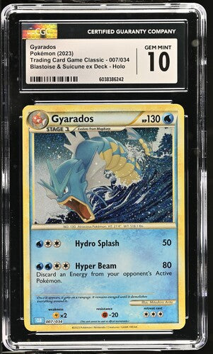 CGC 10 Gyarados 007/034 Trading Card Game Classic Holo Rare